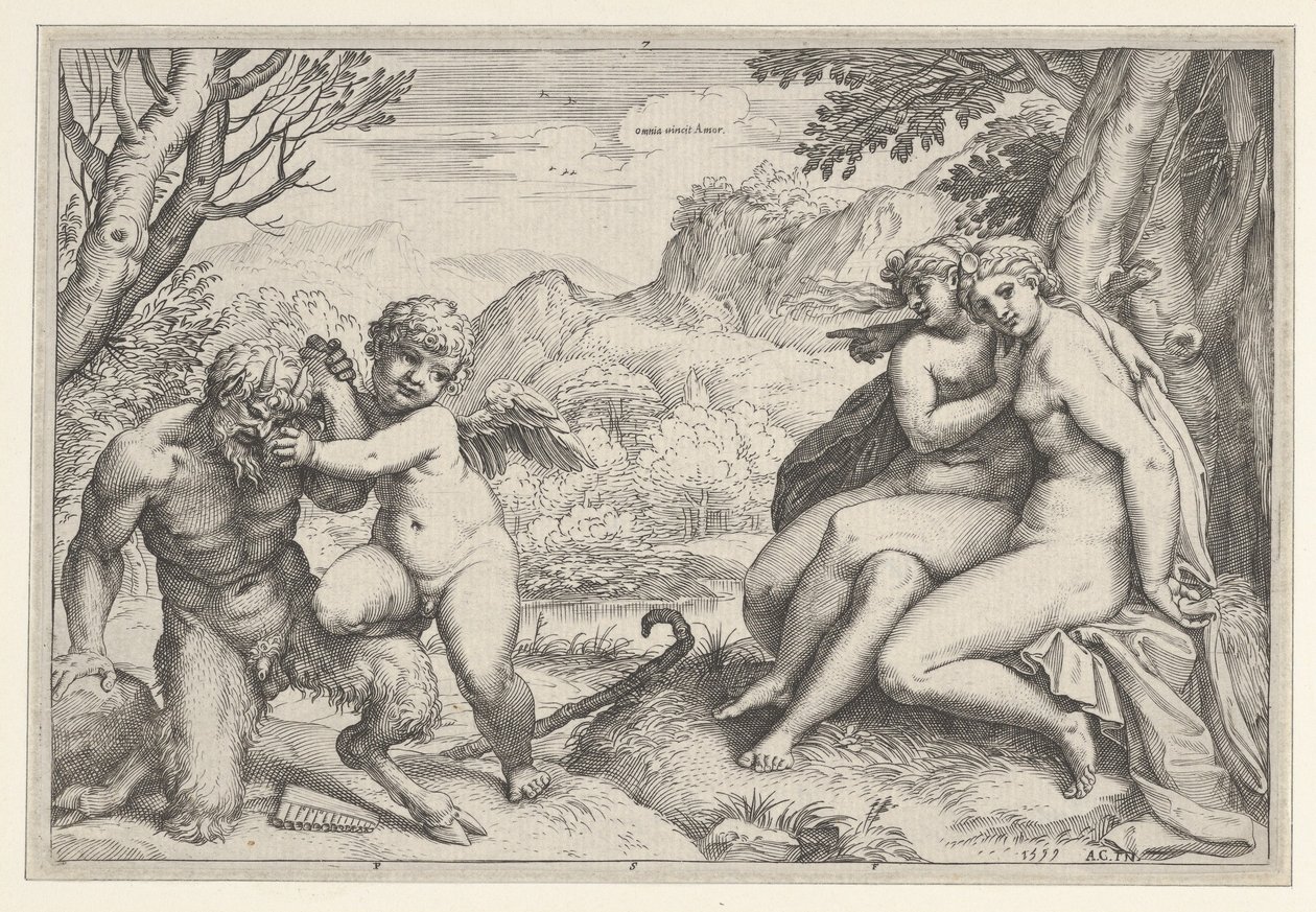 Omnia Vincit Amor, 1599. 作者 阿戈斯蒂诺·卡拉奇（Agostino Carracci）