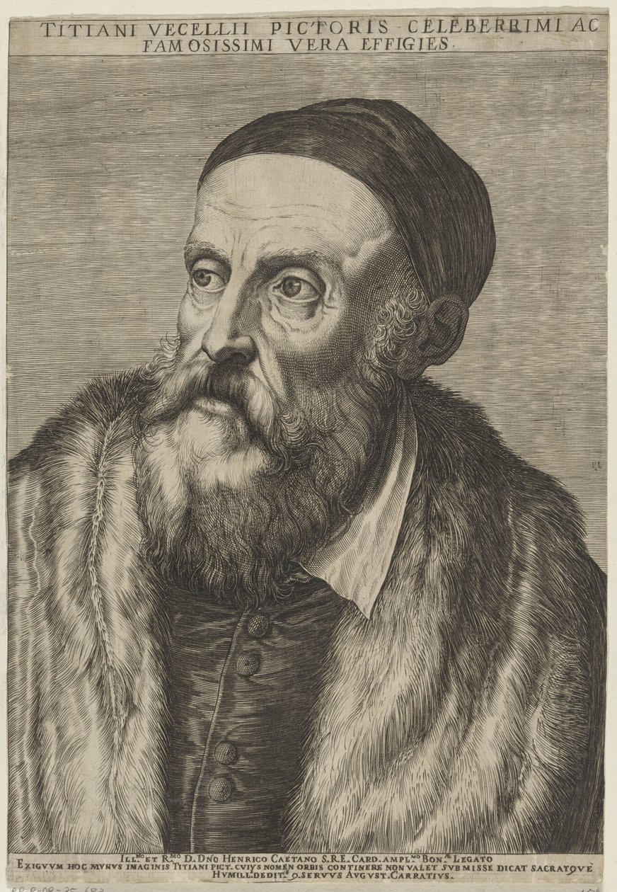 画家提香的肖像 作者 阿戈斯蒂诺·卡拉奇（Agostino Carracci）