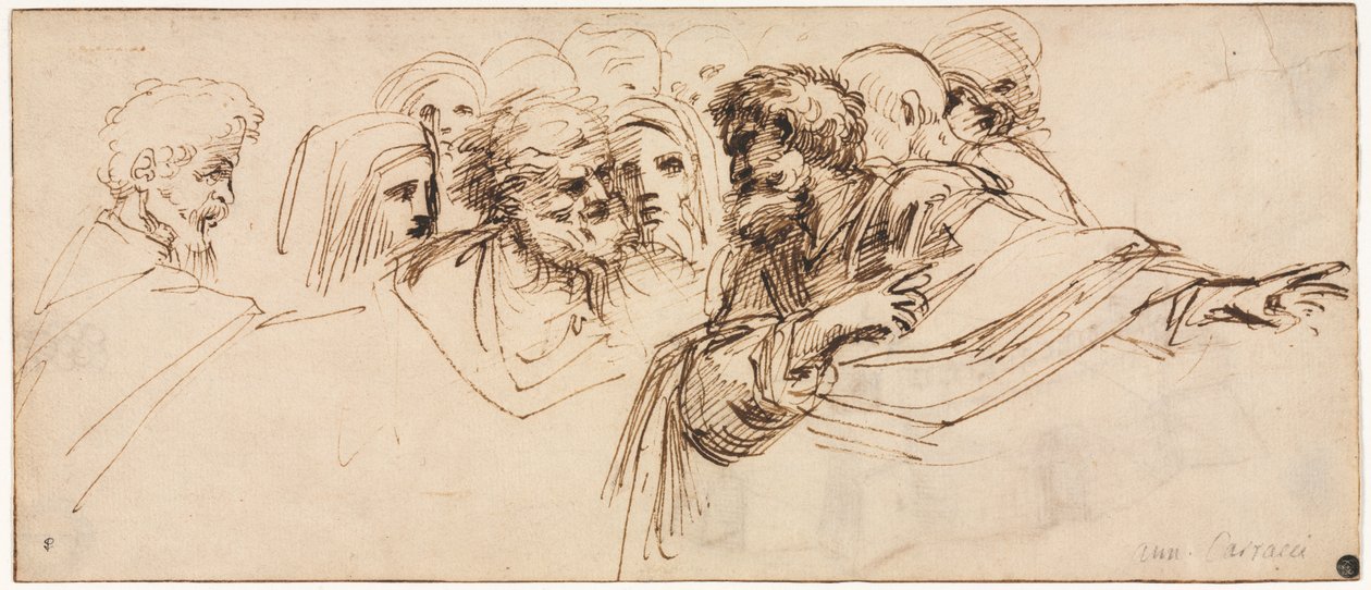 正头研究，下半场1500年代。 作者 阿戈斯蒂诺·卡拉奇（Agostino Carracci）