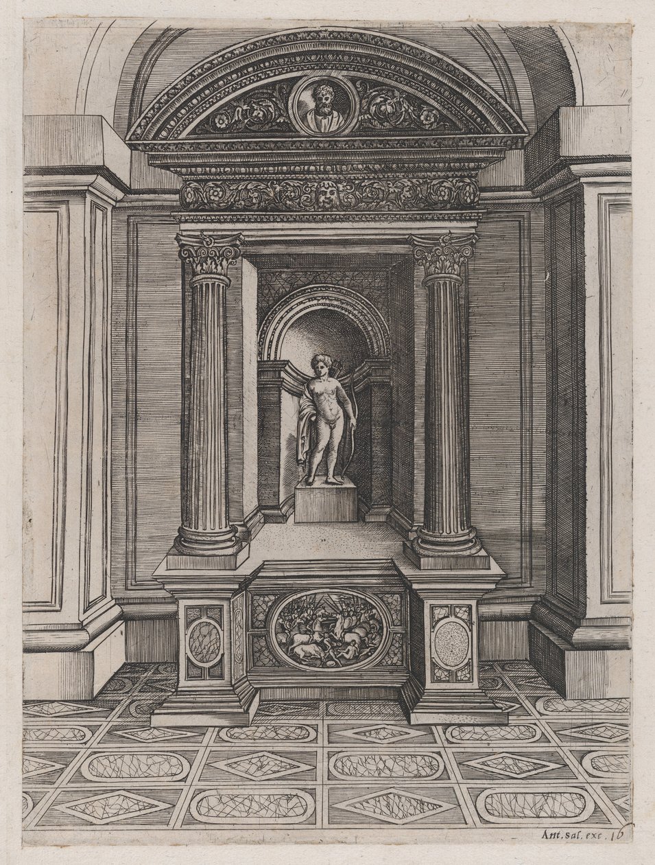 Speculum Romanae Magnificentiae：爱神的祭坛，约1514-36.，约1514-36.。 作者 阿戈斯蒂诺·威尼斯。