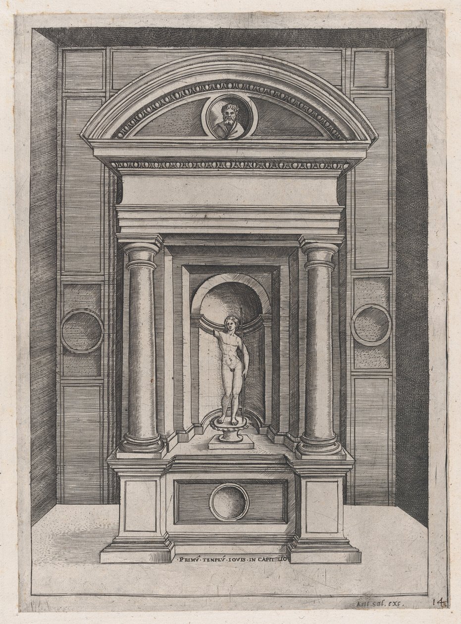 Speculum Romanae Magnificentiae：C.上最古老的寺庙中的朱庇特祭坛，约1514-36。 作者 阿戈斯蒂诺·威尼斯。