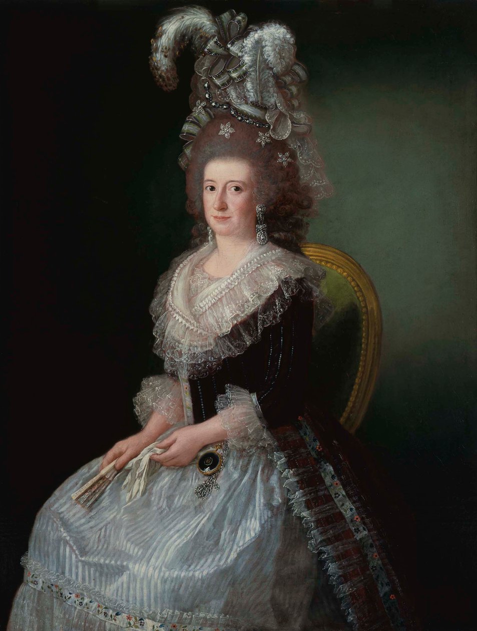 圣安德烈斯侯爵夫人玛丽亚-约瑟法-皮斯卡托里（1757-1807 年）的肖像，佩德罗-洛佩斯-德莱雷纳的妻子。 作者 奥古斯丁·埃斯特夫（AgustínEsteve）