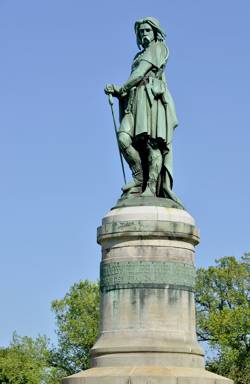 Vercingetorix（公元前 72-46 年），高卢领袖的巨大雕像 - Millet Aime 雕塑（1819-1891） 1865 年在 Mont Auxois 西部的 6.60 m 高的 erige（基部 7 m 高，Viollet Le Duc）Alise Sainte Reine 1865 作者 艾梅·米勒