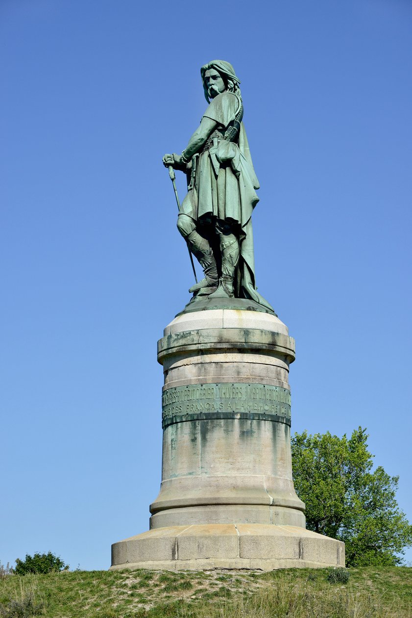 Vercingetorix（公元前 72-46 年），高卢领袖的巨大雕像 - Millet Aime 雕塑（1819-1891） 1865 年在 Mont Auxois 西部的 6.60 m 高的 erige（基部 7 m 高，Viollet Le Duc）Alise Sainte Reine 1865 作者 艾梅·米勒