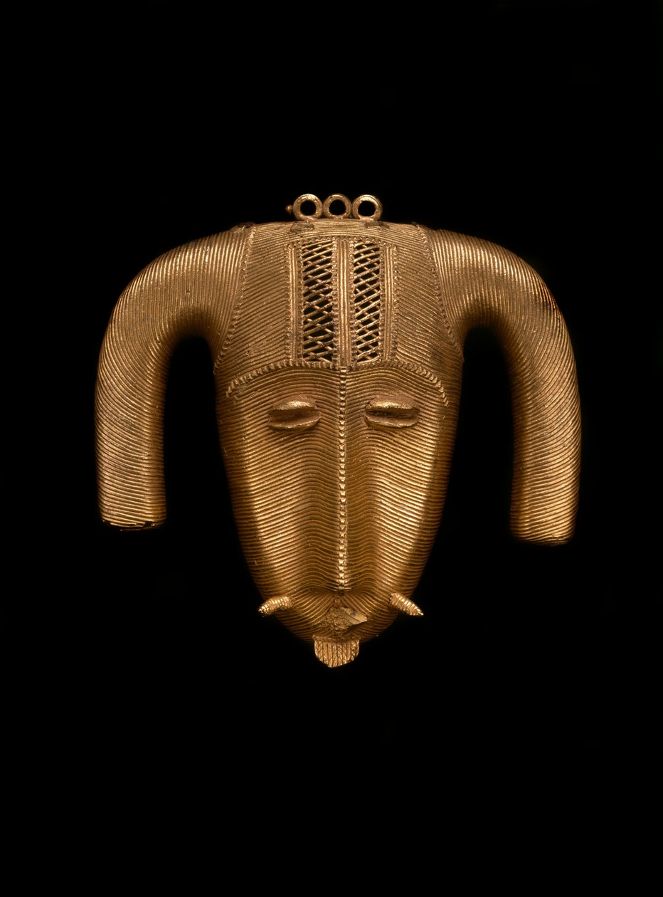 Rams Head Pendant，象牙海岸，c.1935（铸金） 作者 阿寒学校