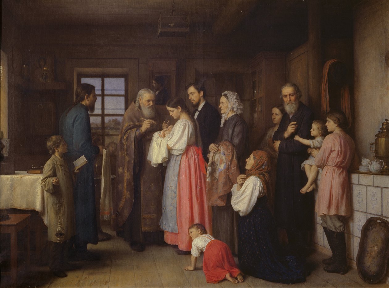 洗礼，1873年 作者 阿基姆（Akim Egorovich Karneev）