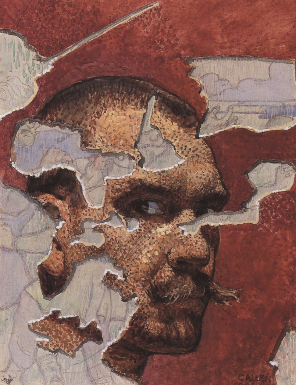 自画像为壁画，1894年 作者 阿克塞利·加伦·卡莱拉
