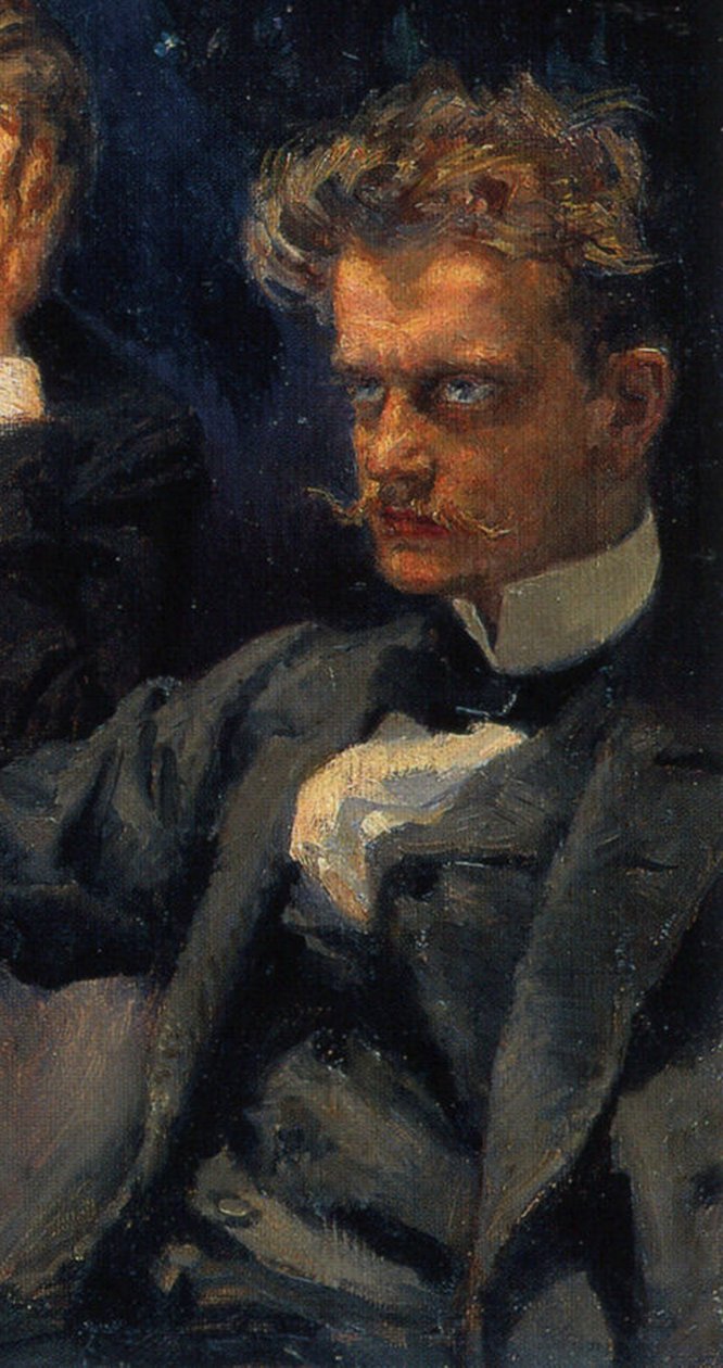 专题讨论会，细节：让·西贝柳斯（Jean Sibelius），1894年 作者 阿克塞利·加伦·卡莱拉