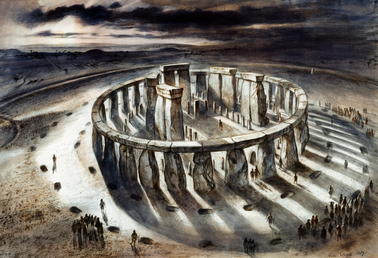 巨石阵 1000BC, 约1960年代 作者 艾伦·欧内斯特·索雷尔