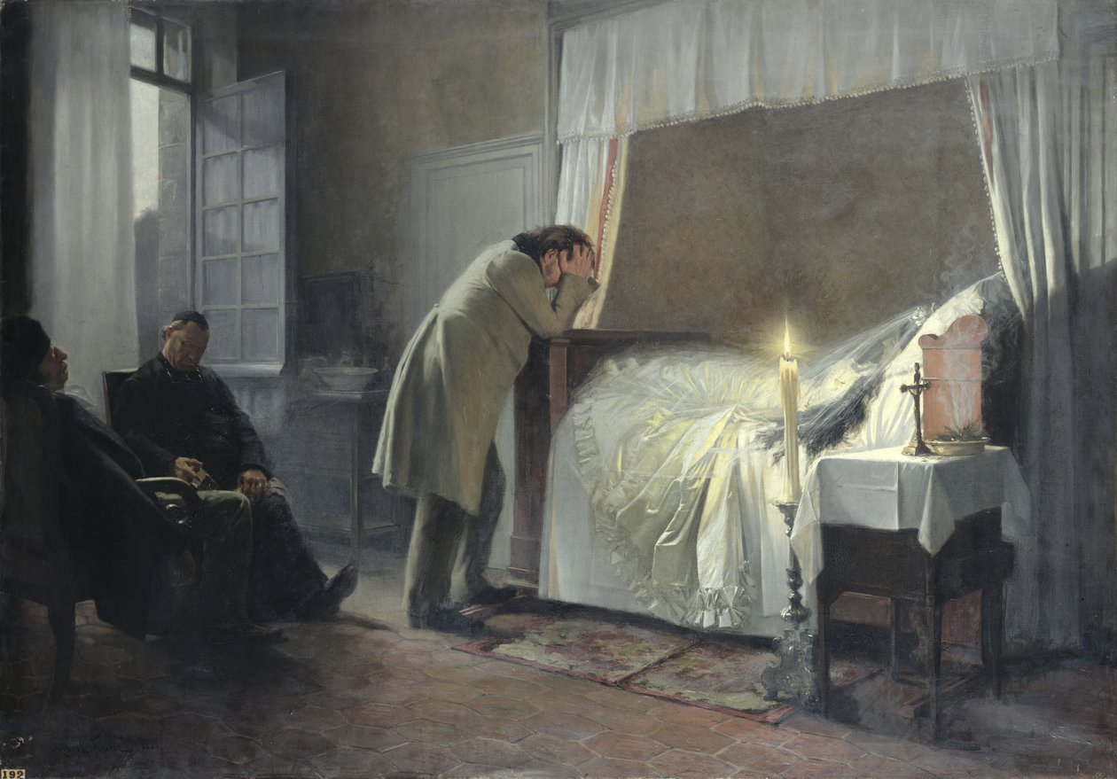 1889年之前，包法利夫人的死亡床 作者 阿尔伯特·奥古斯特·富里
