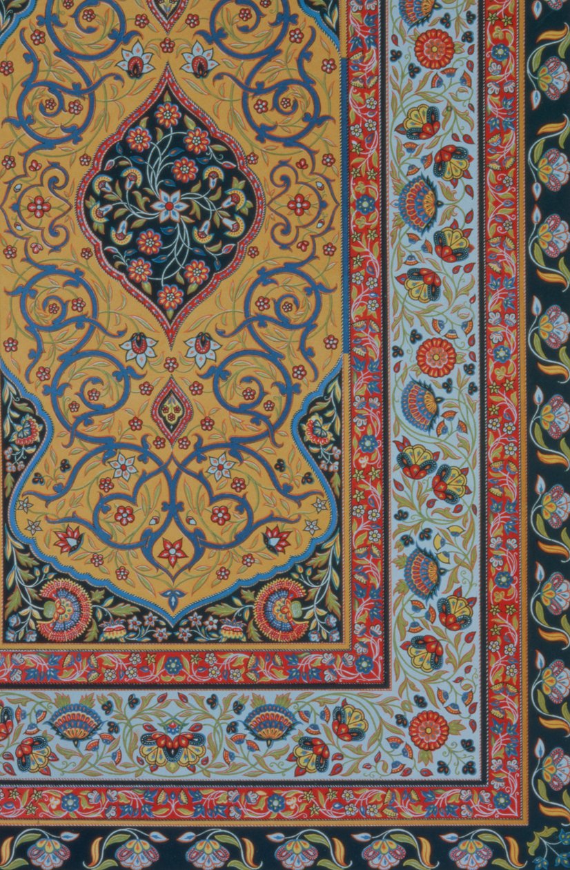 波斯装饰，来自`Polychrome Ornament`，由F. Durin，酒吧雕刻。作者：Lemercier und C.，巴黎，1869年 作者 阿尔伯特·查尔斯·奥古斯特·拉西内