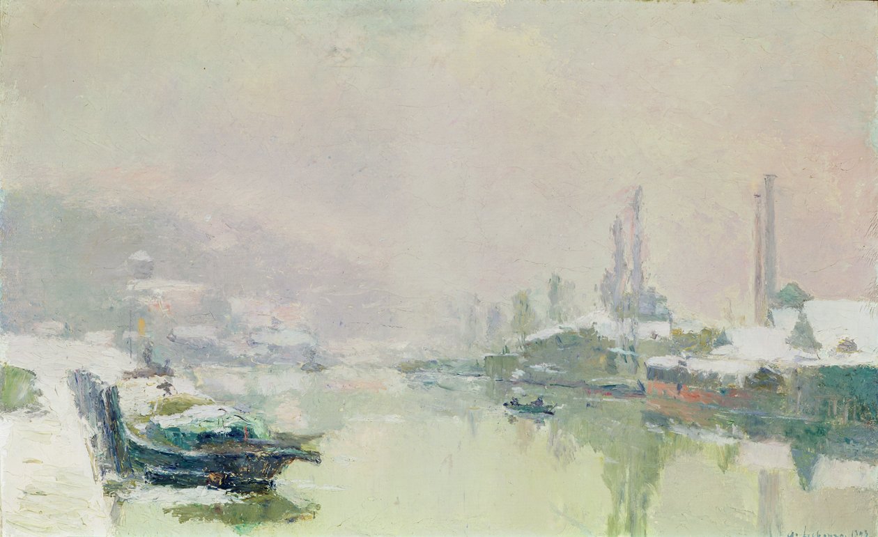雪下的Ile Lacroix，1893年 作者 阿尔伯特·查尔斯·勒伯格