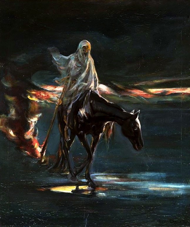 死亡和大火，三联画灾难的核心部分。 作者 阿尔伯特（Albert Chmielowski）