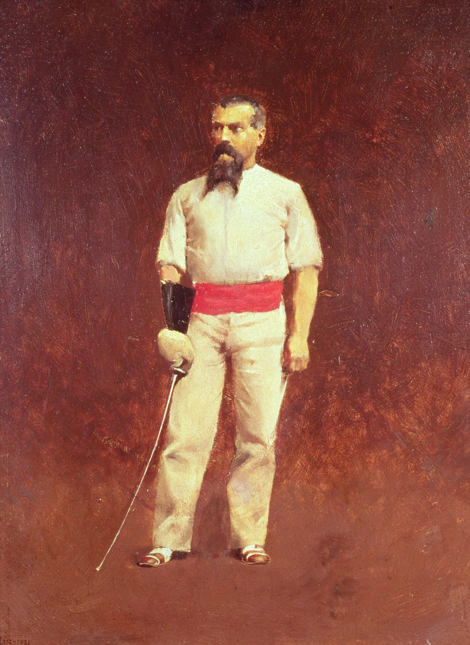 理查德伯顿（1821-90）穿着击剑服，1889年 作者 阿尔伯特·莱奇福德