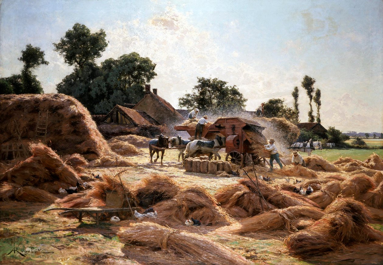 The Threshing MachinenFrancais：脱粒机，Loiretn 作者 阿尔伯特·里戈洛特