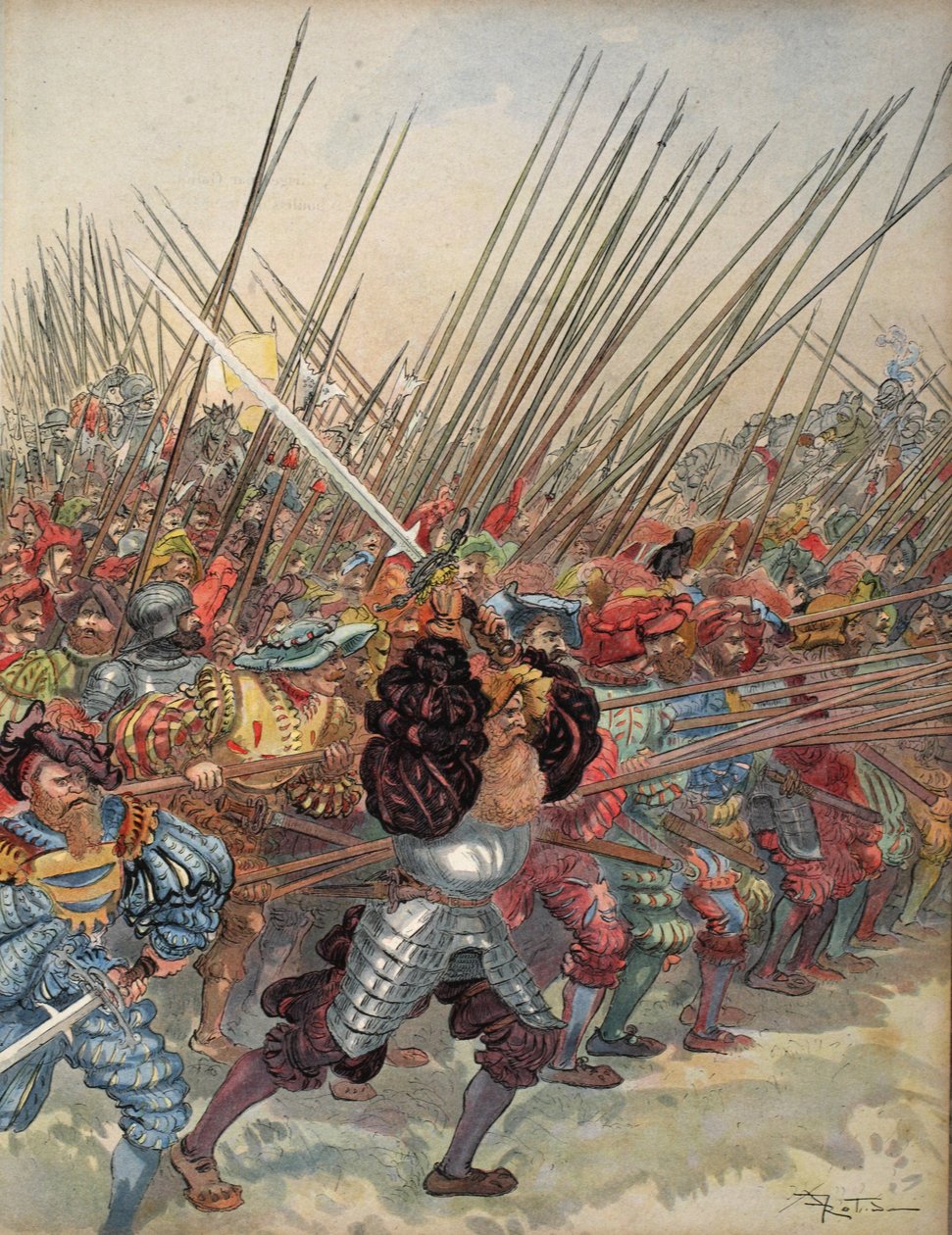 Marignan的瑞士人收费，来自&39;Francois Ier：Le Roi Chevalier，来自George G. Toudouze，酒吧。 1909年 作者 阿尔伯特·罗比达