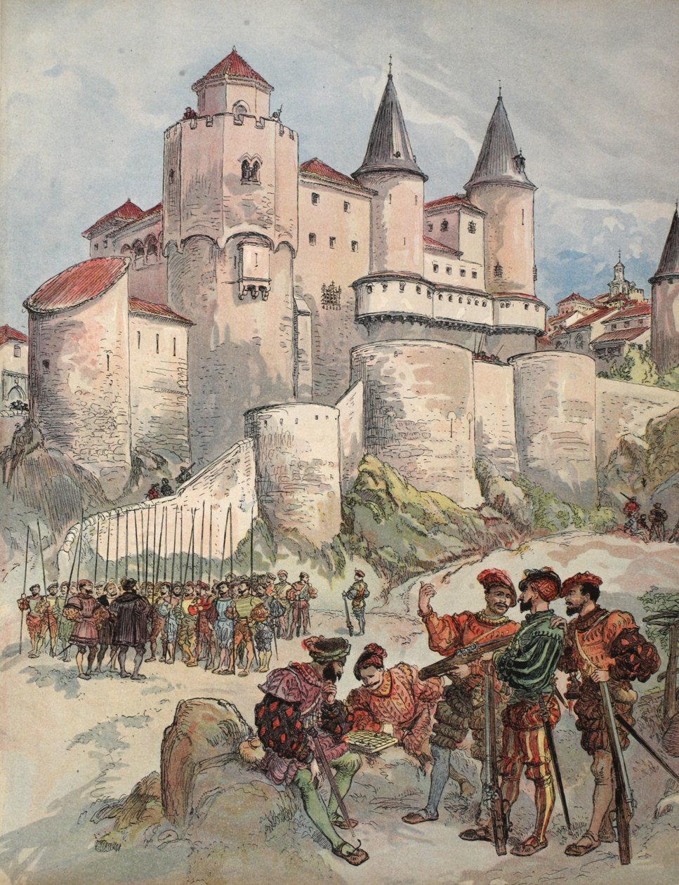 弗朗西斯一世在马德里阿尔卡萨的一座塔楼里被囚禁，来自&39;Francois Ier：Le Roi Chevalier，来自George G. Toudouze，酒吧。 1909年 作者 阿尔伯特·罗比达