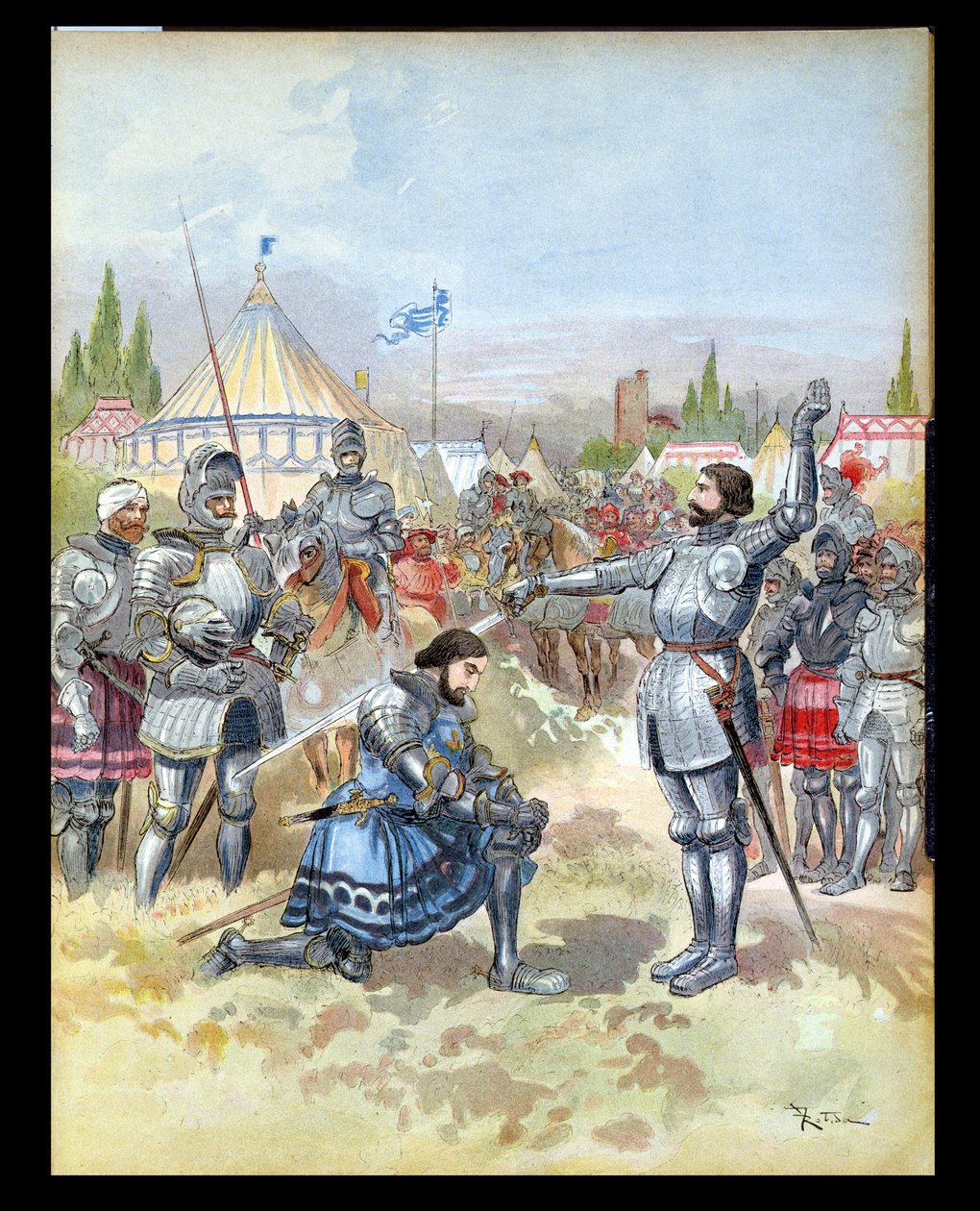 Pierre du Terrail（1476-1524）Knighting Knighting Knight Francis I（1494-1547）1909 作者 阿尔伯特·罗比达