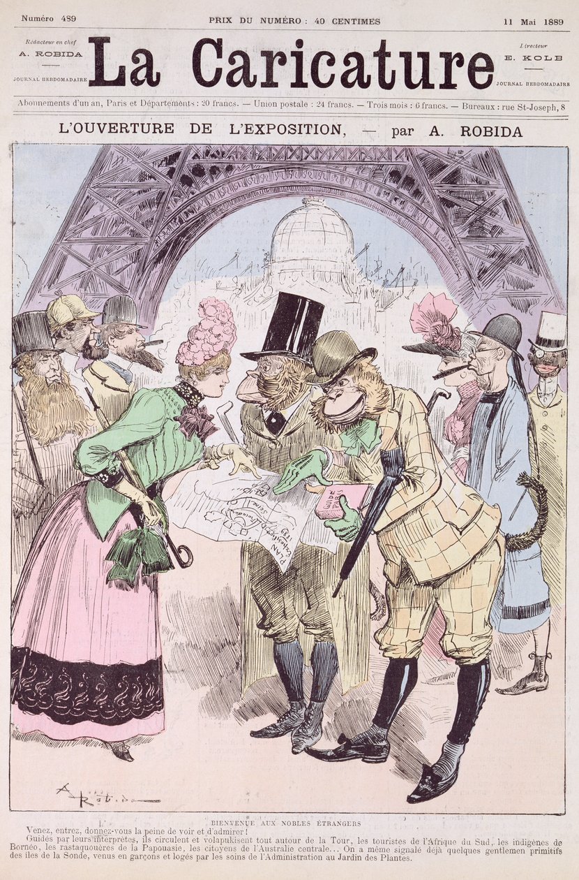 1889年5月11日“La Caricature”世界博览会开幕 作者 阿尔伯特·罗比达