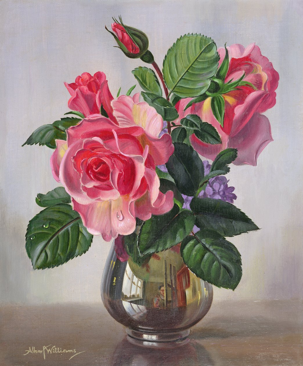 AB289 Lady Sylvia Roses银色花瓶 作者 阿尔伯特·威廉姆斯