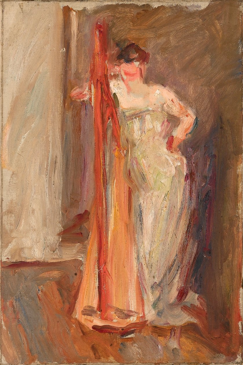 竖琴的女人 -  c.1905 作者 阿尔伯特·德·贝勒罗什
