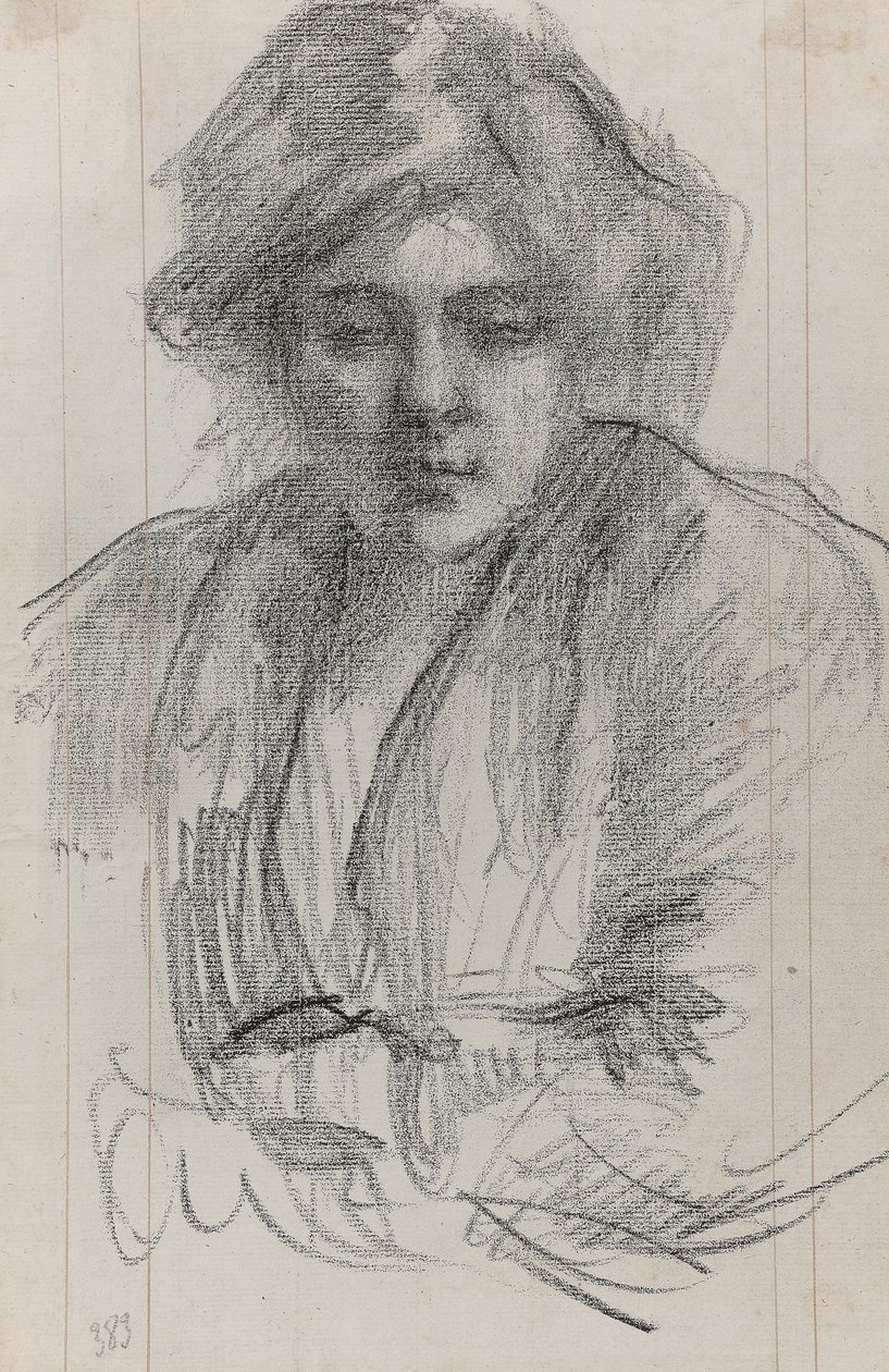 朱莉，这位艺术家的妻子，1920年（蜡笔画在纸上） 作者 阿尔伯特·德·贝勒罗什