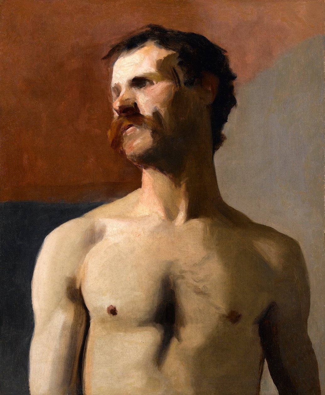 男性裸体 - 生活研究，c.1885 作者 阿尔伯特·德·贝勒罗什