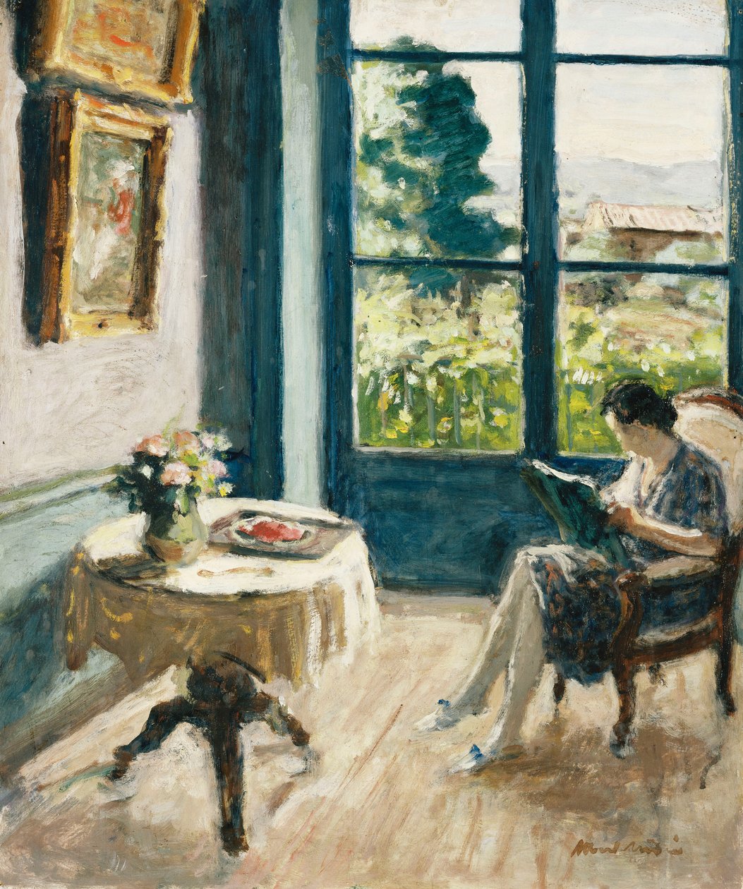 Laudin 的沙龙；Le Salon a Laudin，约 1930 年（木板油画） 作者 阿尔伯特·安德烈