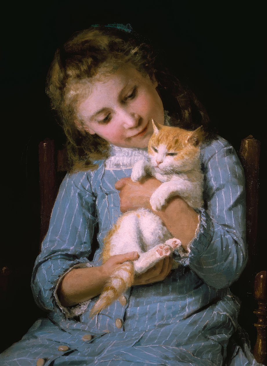 养猫的女孩 作者 阿尔伯特·安克