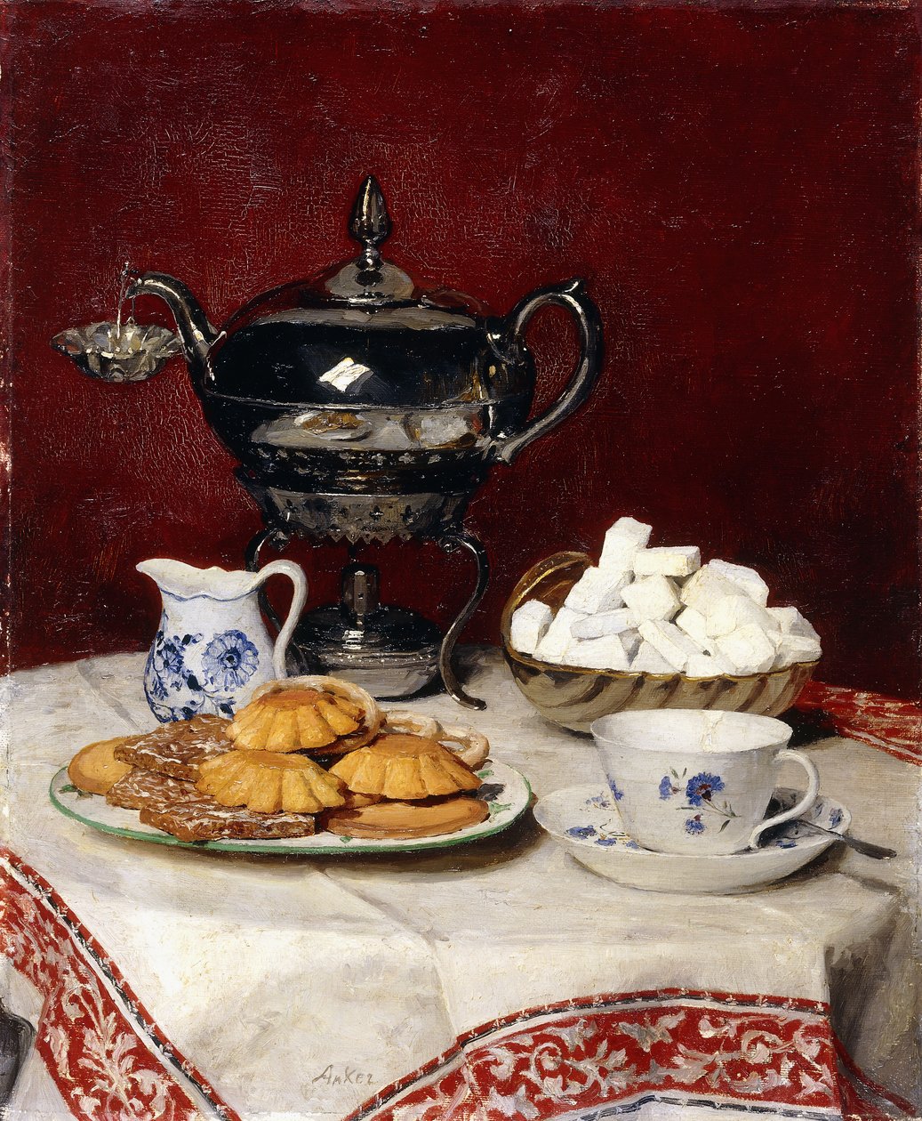 静物：美味茶，1897年 作者 阿尔伯特·安克