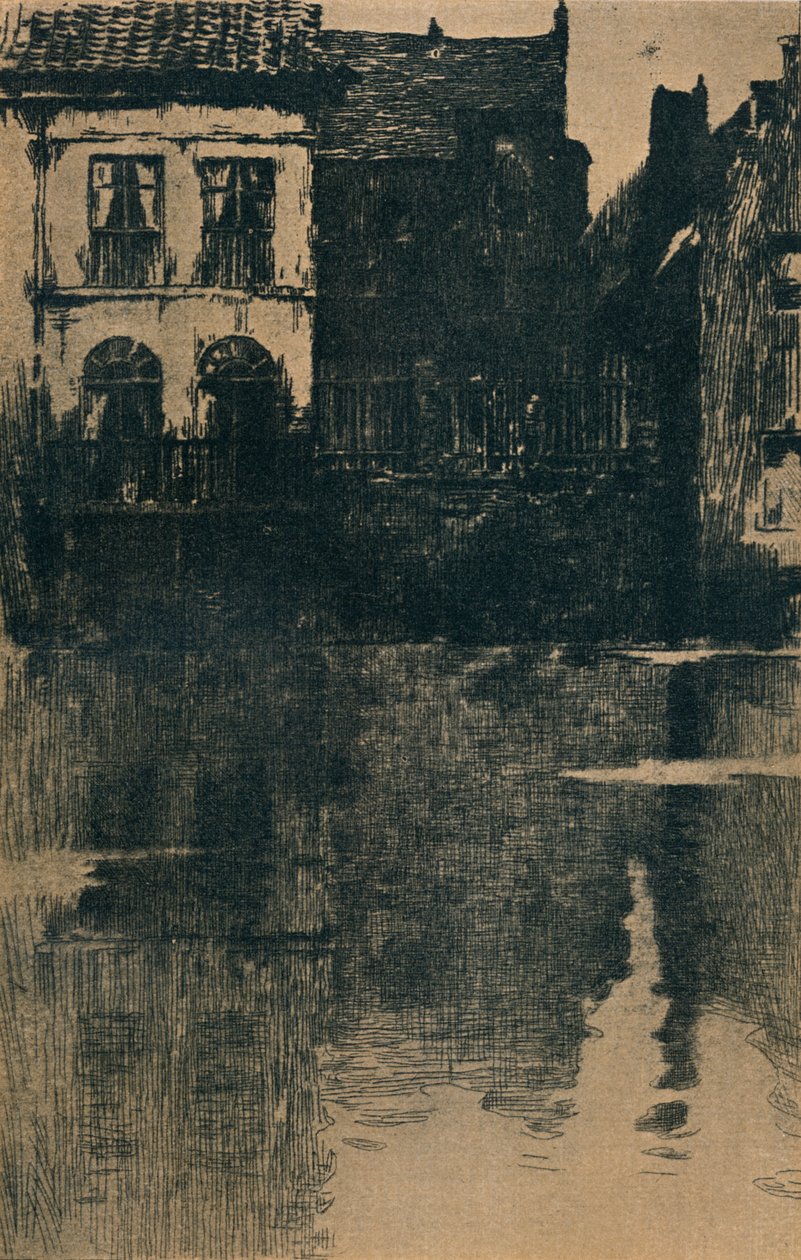 水边的老房子，c1886-1906，1906-7 作者 阿尔伯特·拜特森