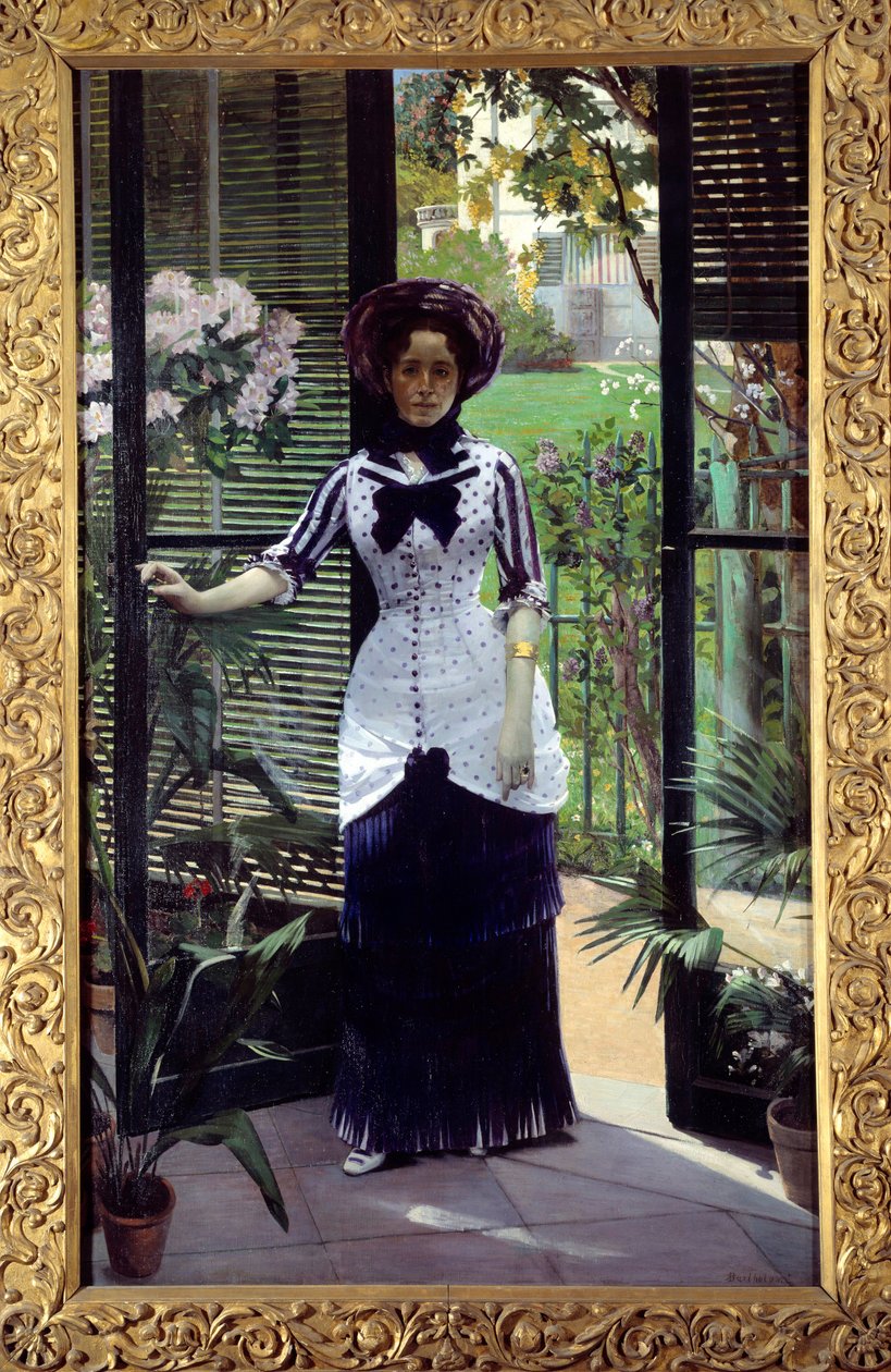 在温室里 阿尔伯特·巴塞洛姆 (Albert Bartholome, 1848-1928) 1881 Sun 的绘画。 1.42x2.33 m 巴黎，奥赛博物馆 作者 阿尔伯特·巴塞洛梅