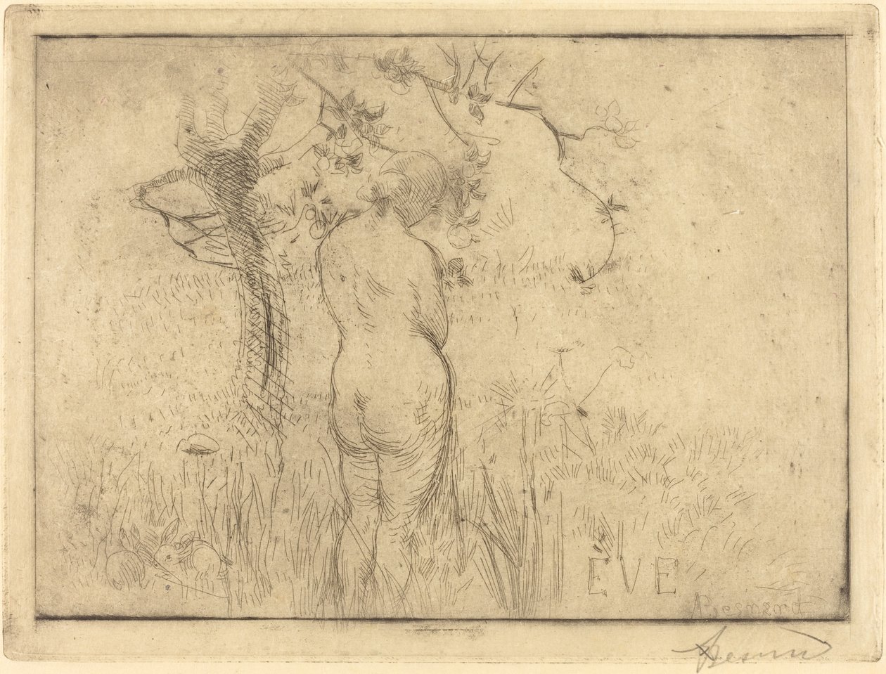 苹果树前的夏娃(Eve de dos devant le pommier) 作者 阿尔伯特·贝斯纳德