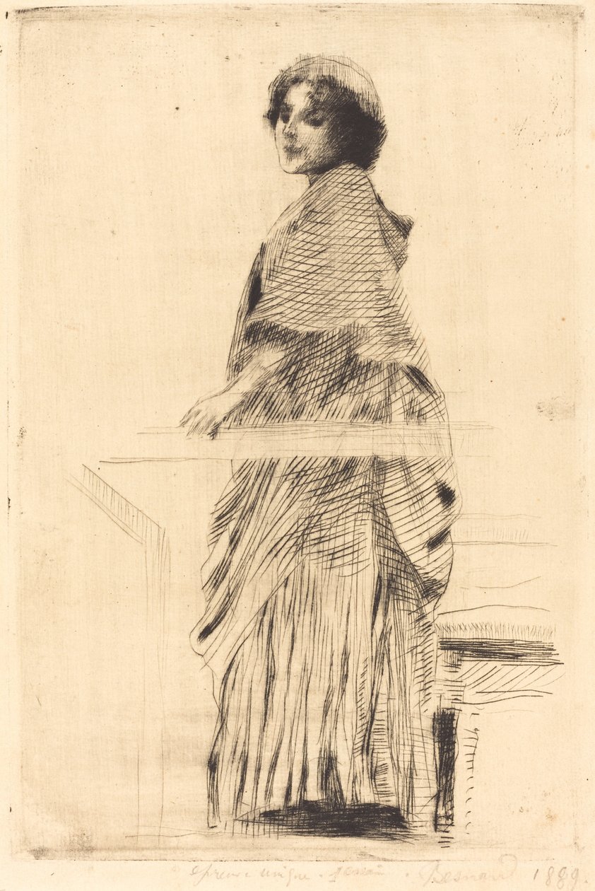 披头散发的女人(La femme à la pèlerine) 作者 阿尔伯特·贝斯纳德