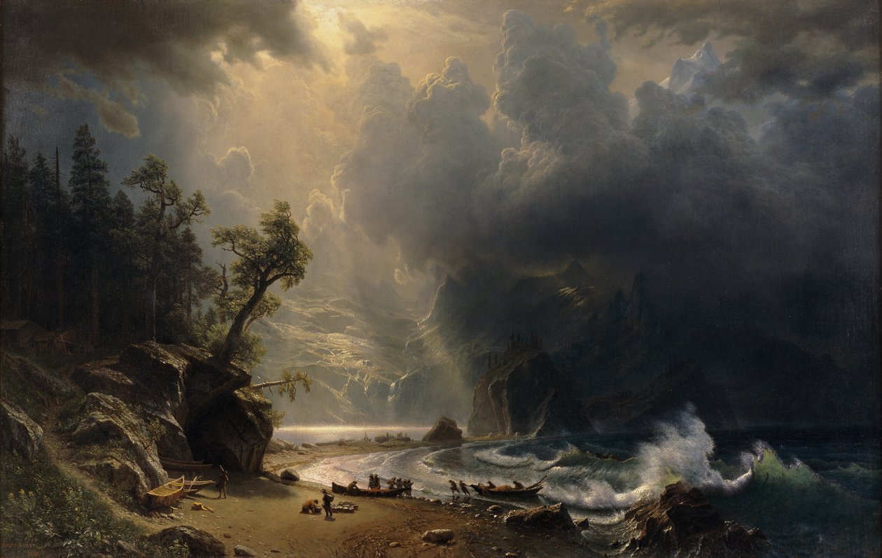 太平洋海岸的普吉特海湾，1870年 作者 阿尔伯特·比尔施塔特