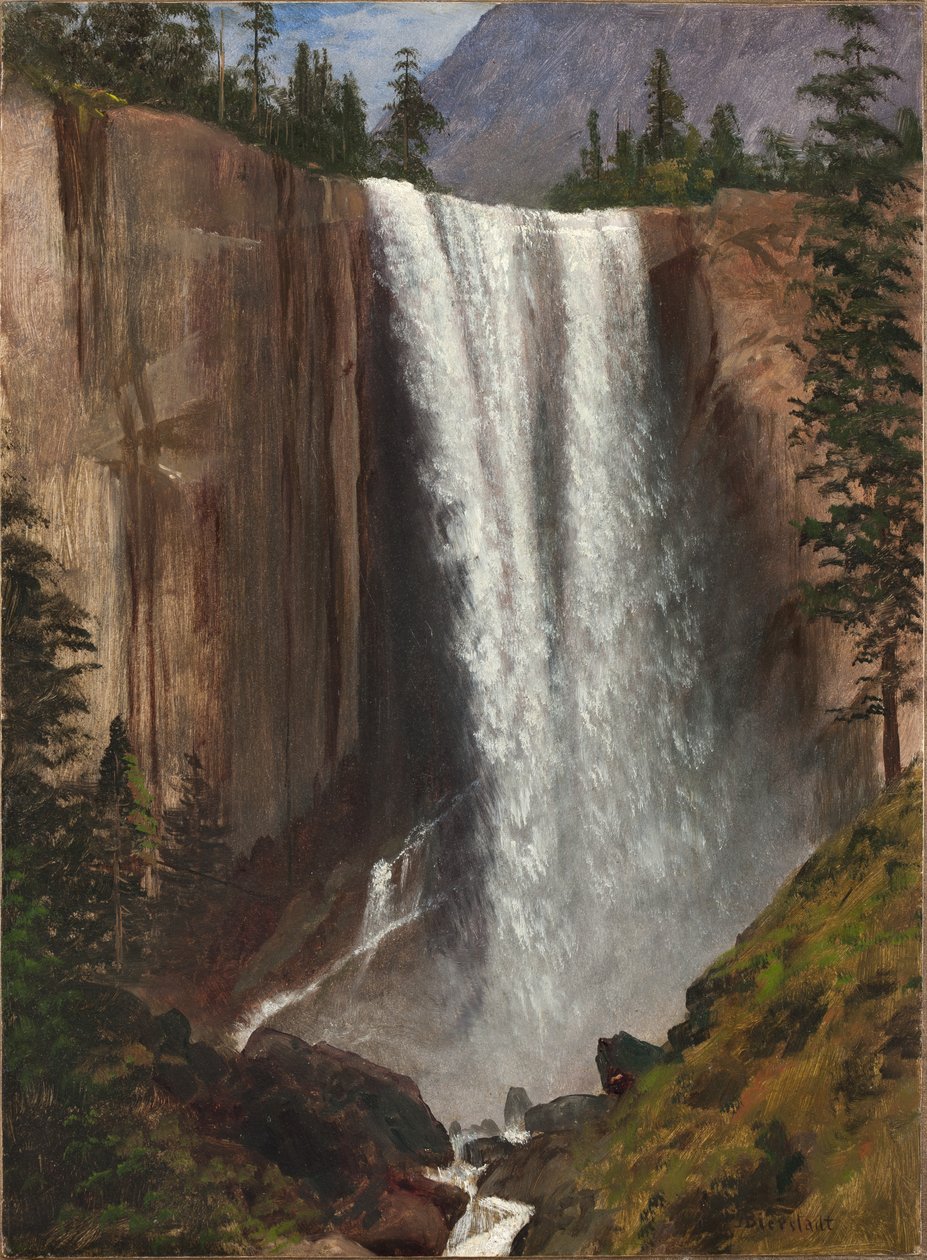 Vernal Falls，1863年（纸上油画，装在画布上） 作者 阿尔伯特·比尔施塔特