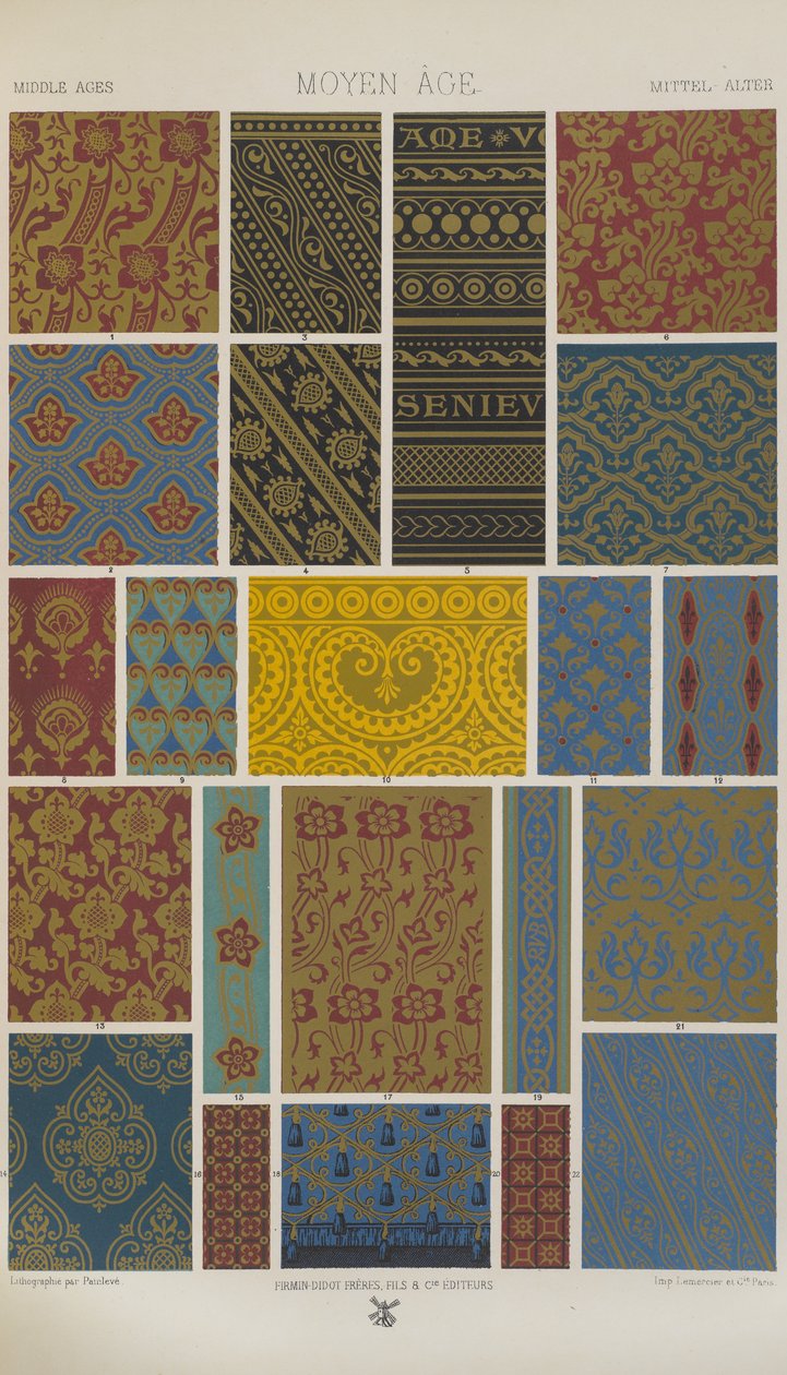 中世纪，“多色装饰品：一百块金、银和彩色板”中的第 47 页 作者 阿尔伯特·查尔斯·奥古斯特·拉西内