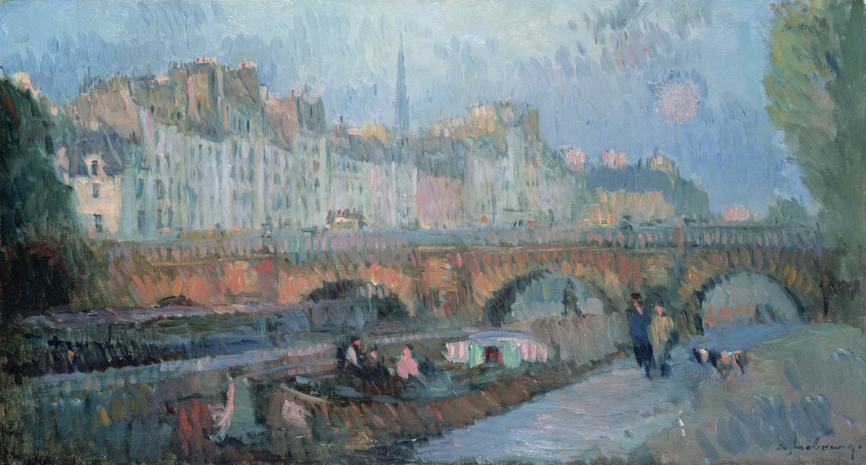 Pont Neuf和Quai de la Monnaie，巴黎 作者 阿尔伯特·查尔斯·勒伯格
