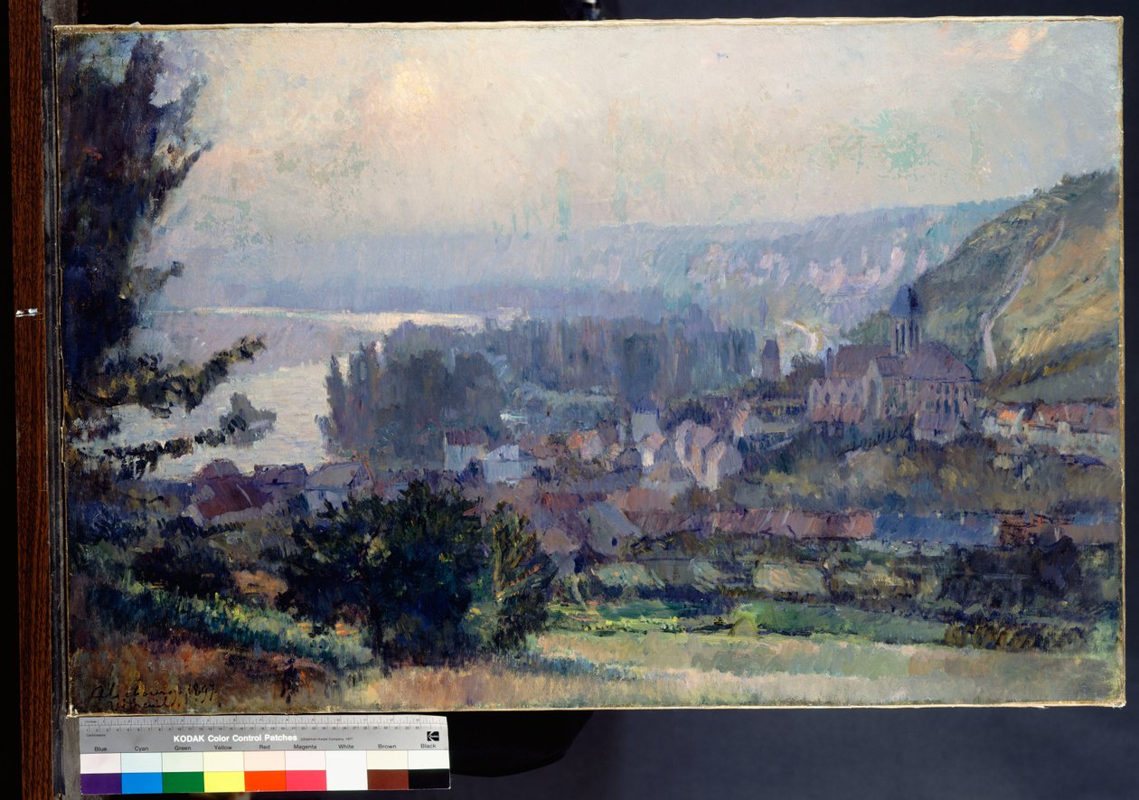 Vetheuil的景色，日落，1897年 作者 阿尔伯特·查尔斯·勒伯格