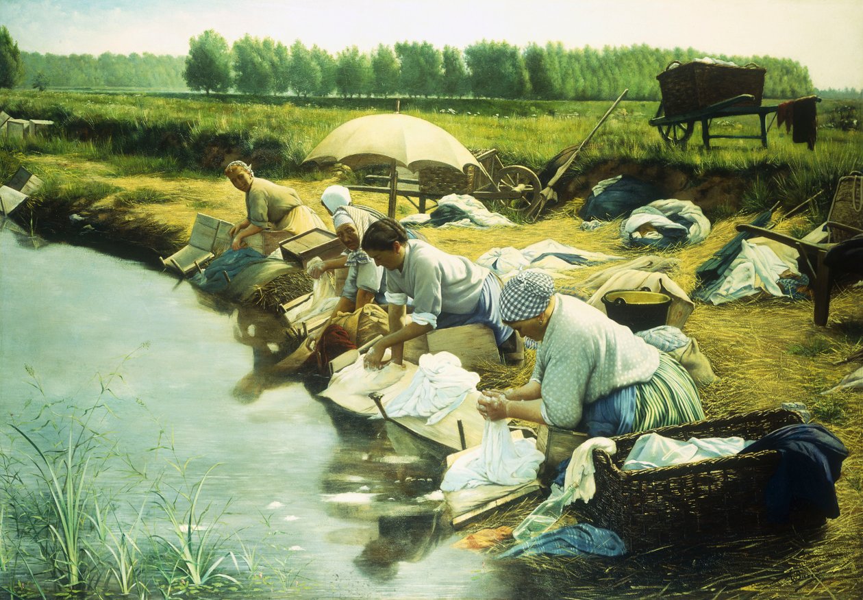 特拉普斯地区的洗衣妇（布面油画） 作者 阿尔伯特·迪斯雷（Albert Desire）