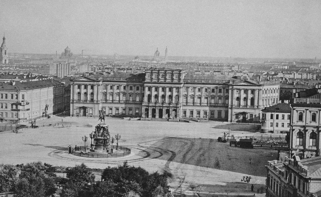 1870年代圣彼得堡圣以撒广场上的马林斯基宫玛丽宫 作者 阿尔伯特·费利斯