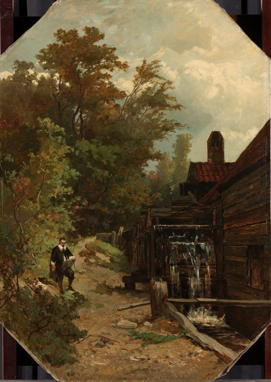 Jacob van Ruisdael 绘制水磨草图 作者 阿尔伯特·杰拉德图片
