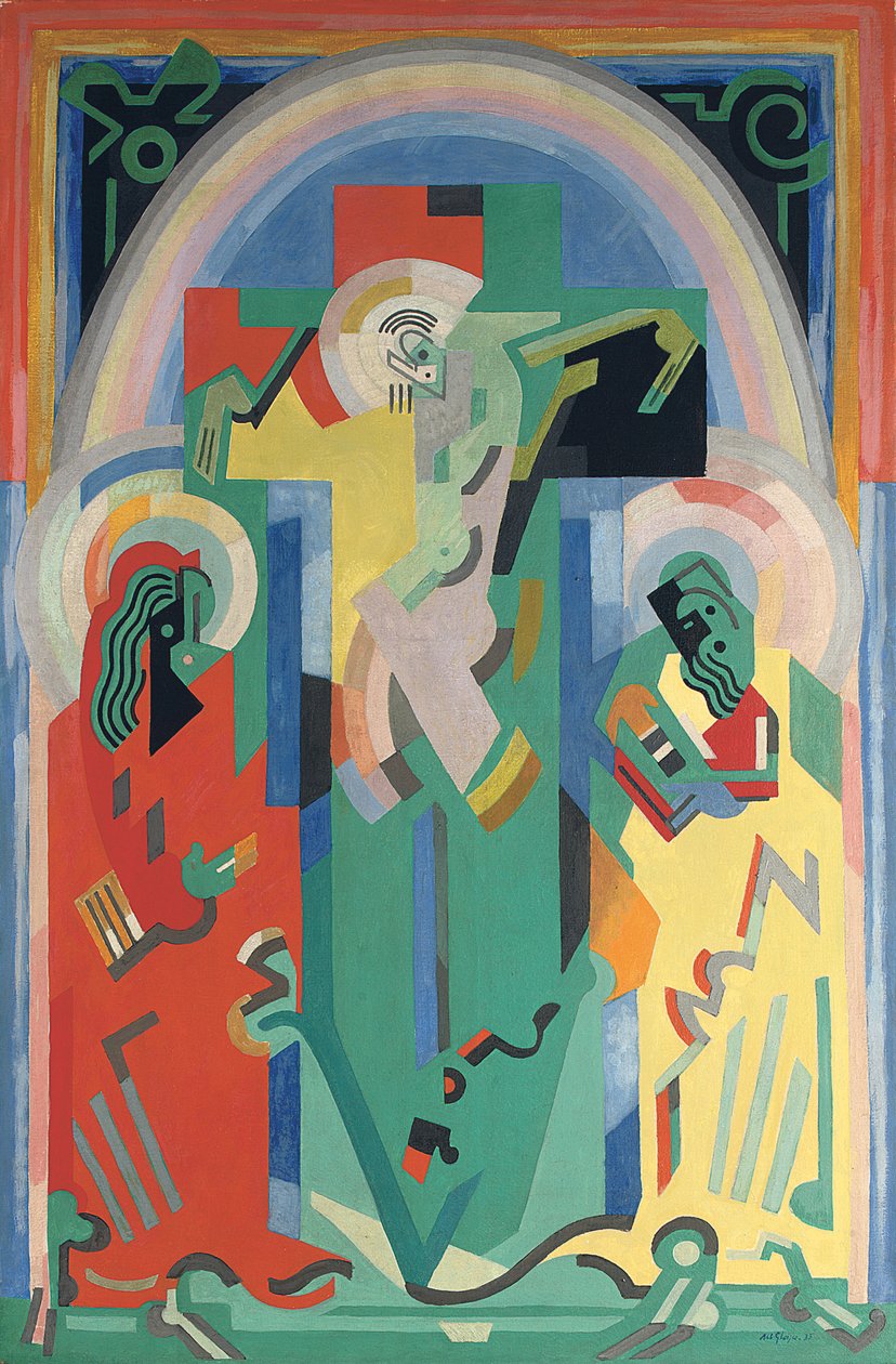 耶稣受难，约 1935 年（布面油画） 作者 阿尔伯特·格莱兹