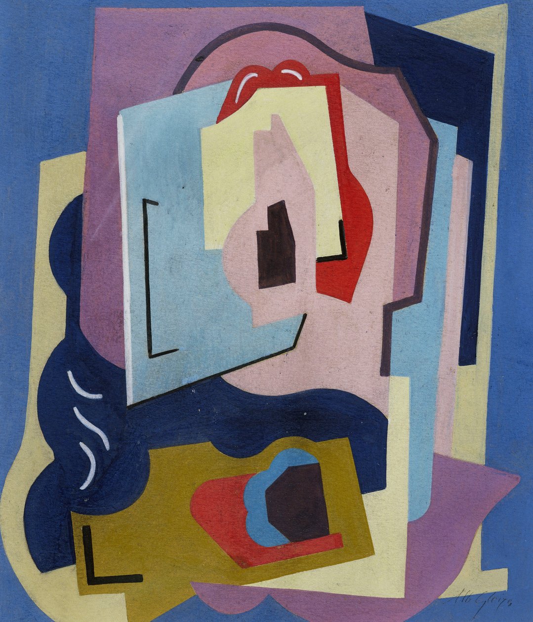 两个韵律元素》，约 1923 年（纸面水粉画） 作者 阿尔伯特·格莱兹