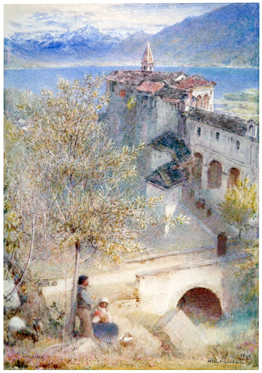 洛迦诺，马焦雷湖》，1905年 作者 阿尔伯特·古德温