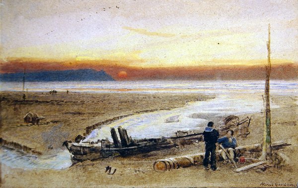 夕阳下的海岸景象 作者 阿尔伯特·古德温