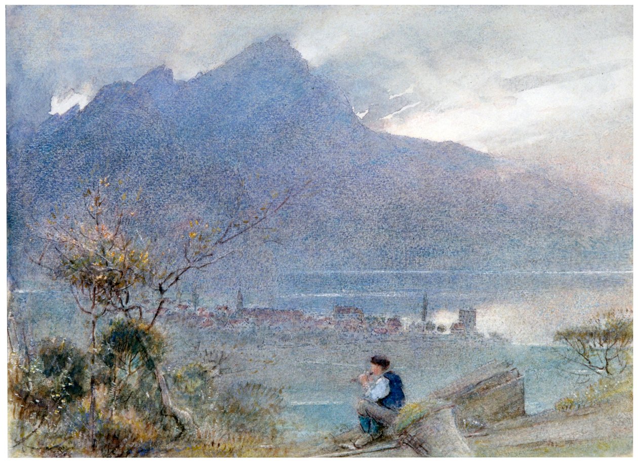 瑞士斯坦斯塔德和皮拉图斯》，约1865-1932年。                                  作者 阿尔伯特·古德温