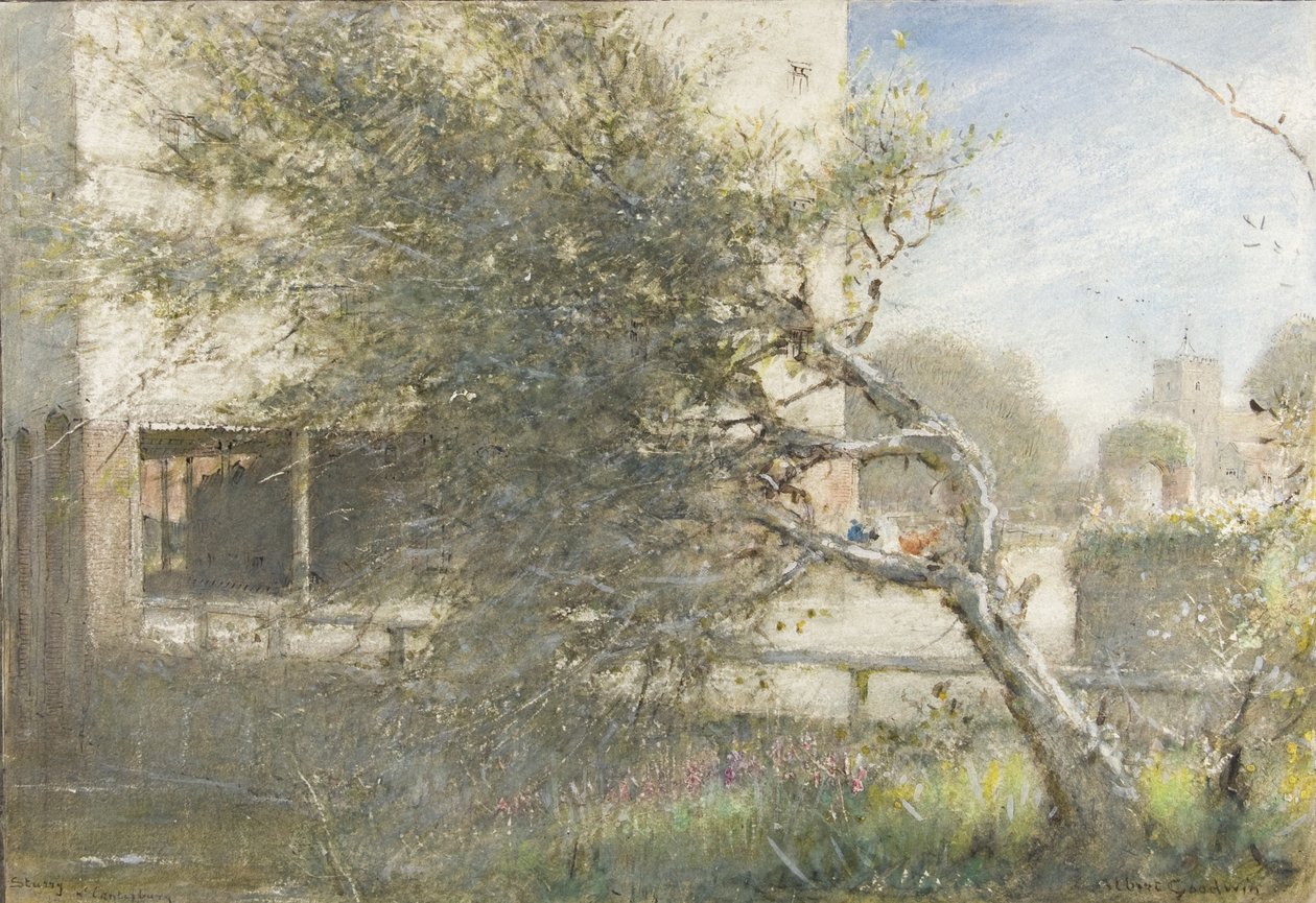 Sturry Nr坎特伯雷，约1860年-1932年（纸上的水彩和人体彩绘） 作者 阿尔伯特·古德温