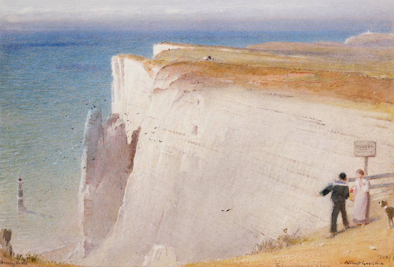 海岸警卫队故事，Beachy Head，1908-09（wc） 作者 阿尔伯特·古德温