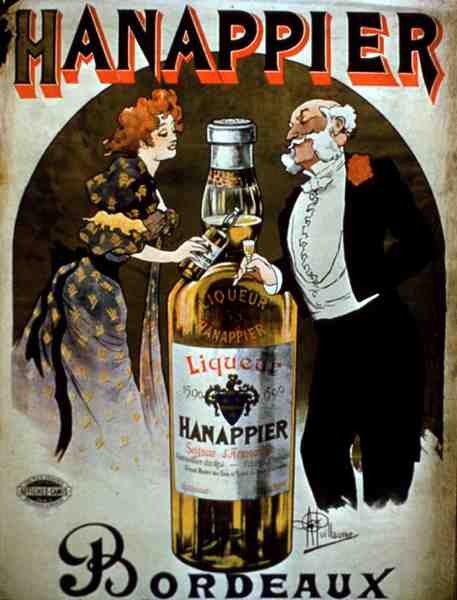 波尔多 "Hanappier利口酒 "广告海报（彩色平印）。 作者 阿尔伯特·纪尧姆